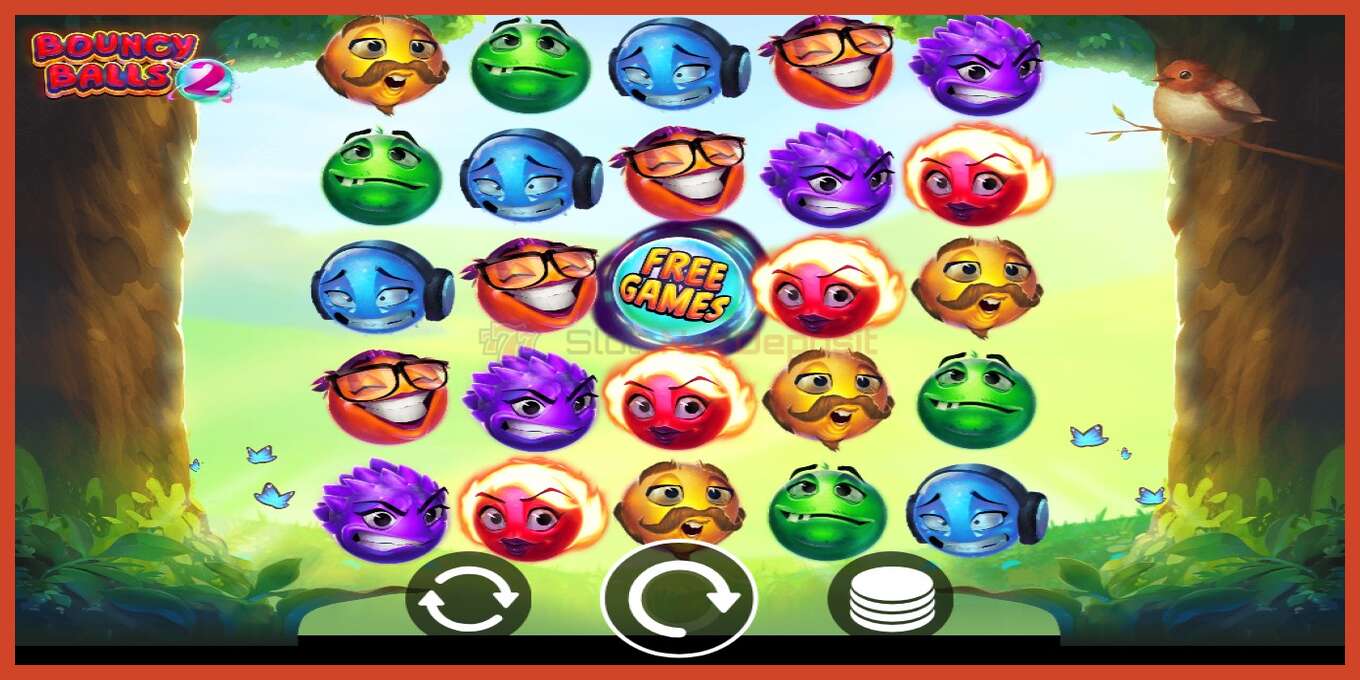 Tangkapan skrin slot: Bouncy Balls 2 tiada deposit, nombor - 1