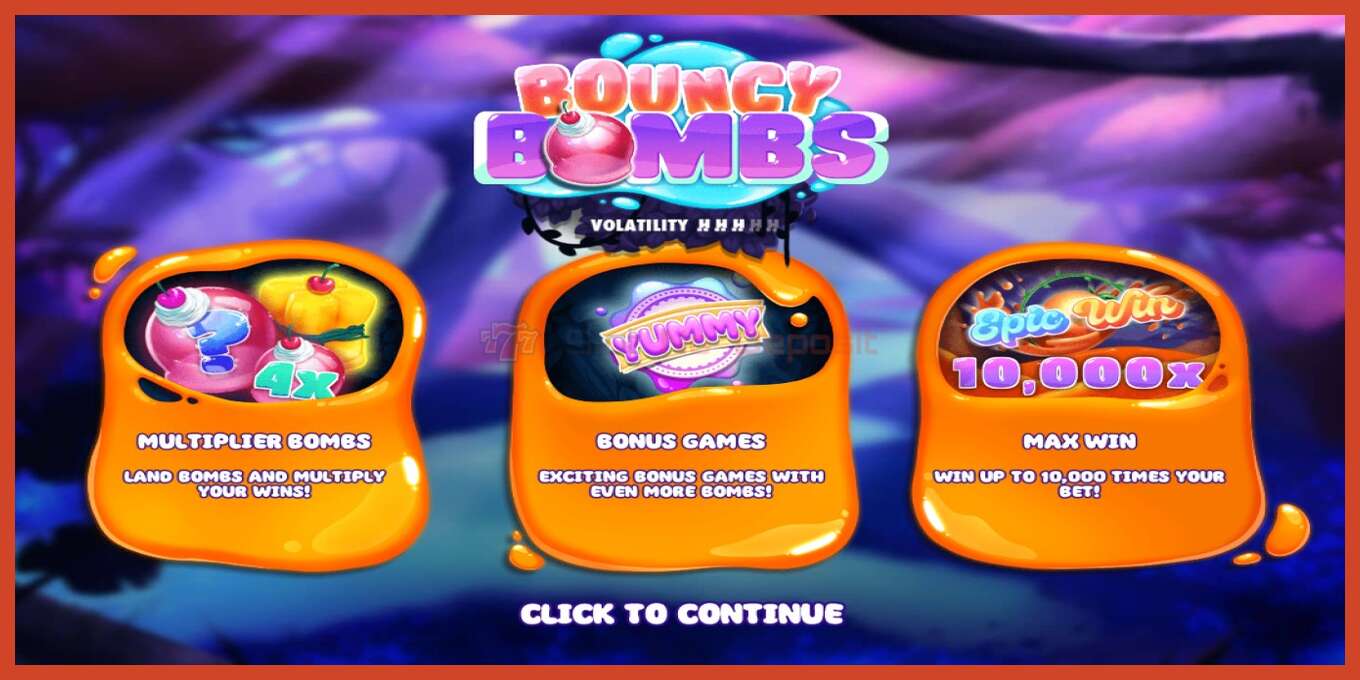 Слика од екранот на слотот: Bouncy Bombs без депозит, број - 1