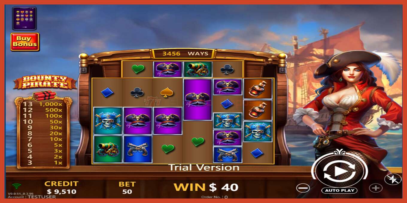 Slot screenshot: Bounty Pirate no deposit, number - 1