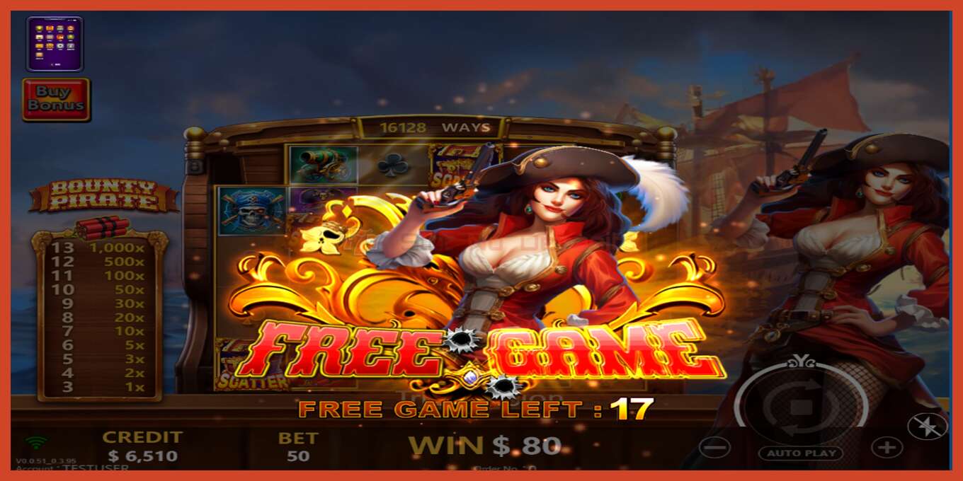 Slot screenshot: Bounty Pirate no deposit, number - 2