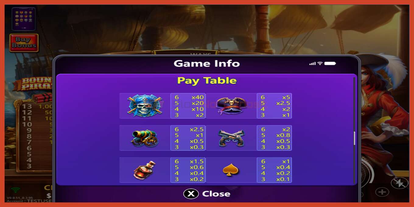 Slot screenshot: Bounty Pirate no deposit, number - 4