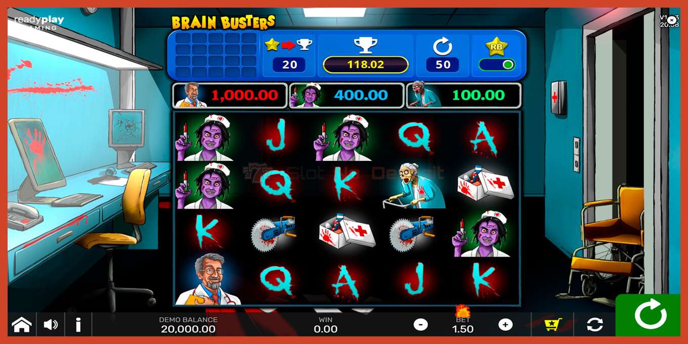 Slot screenshot: Brain Busters no deposit, number - 1