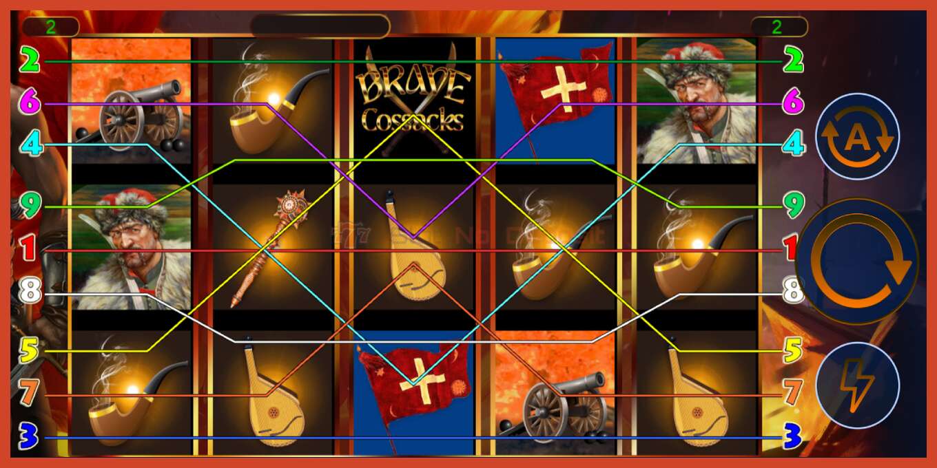 Tangkapan skrin slot: Brave Cossacks tiada deposit, nombor - 1