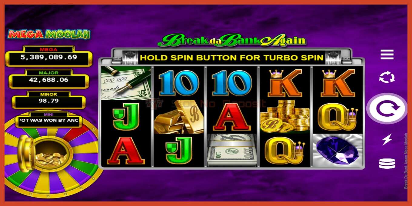 Slot skrinshoti: Break Da Bank Again Mega Moolah depozit yoq, raqam - 2