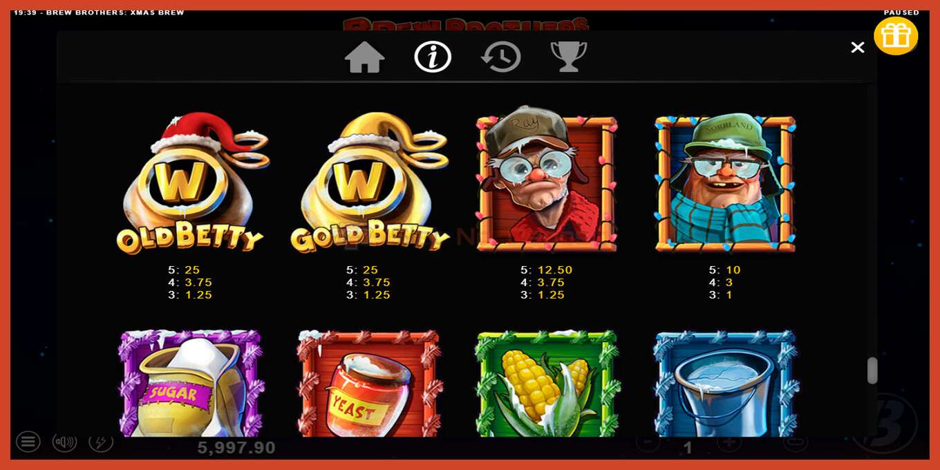 Slot screenshot: Brew Brothers: Xmas Brew no deposit, number - 6