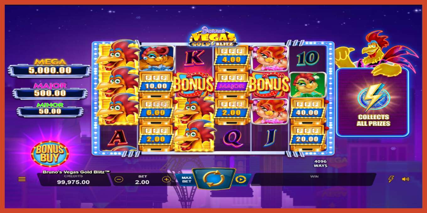 Slot screenshot: Brunos Vegas Gold Blitz no deposit, number - 1