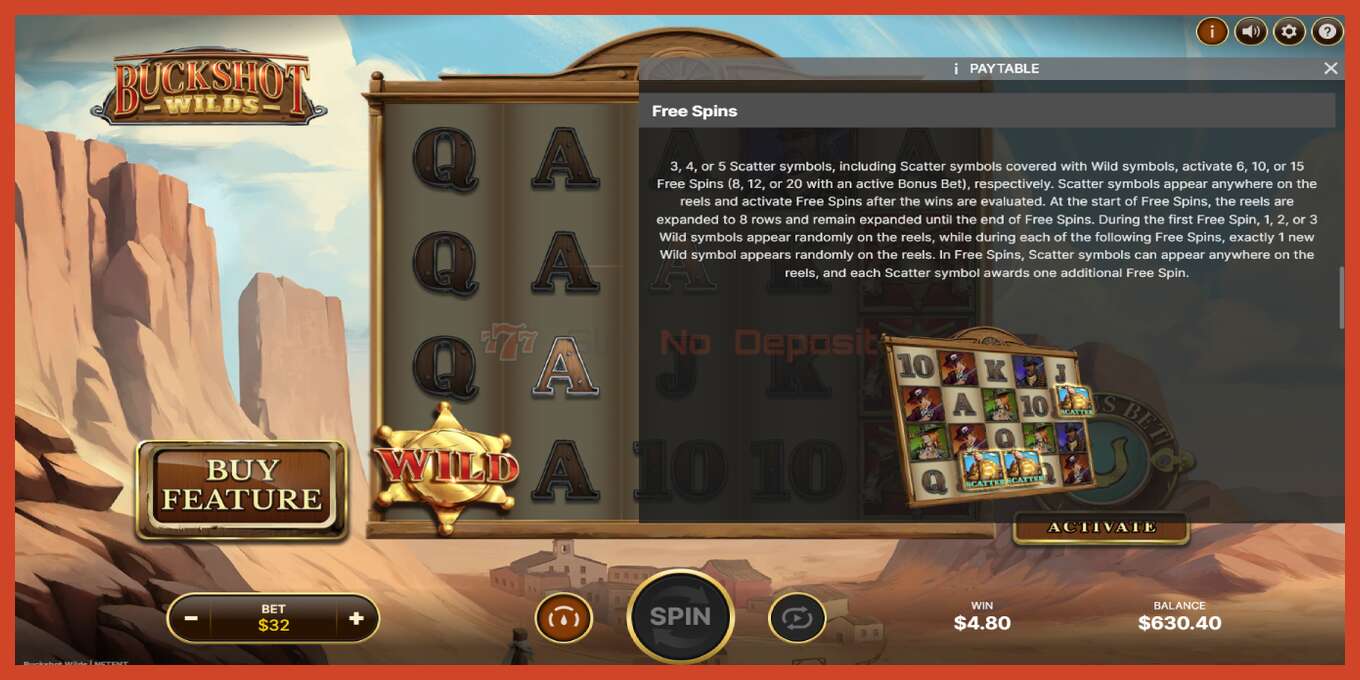 Slot screenshot: Buckshot Wilds no deposit, number - 6