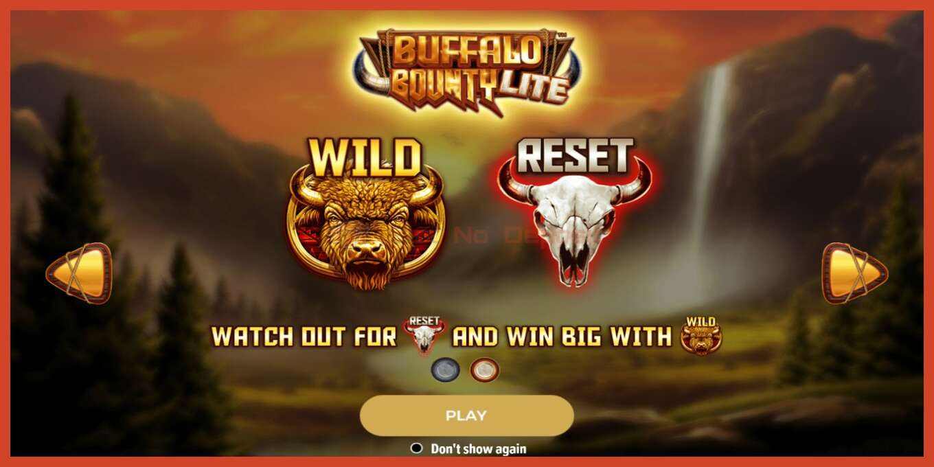 Slot screenshot: Buffalo Bounty Lite no deposit, number - 1