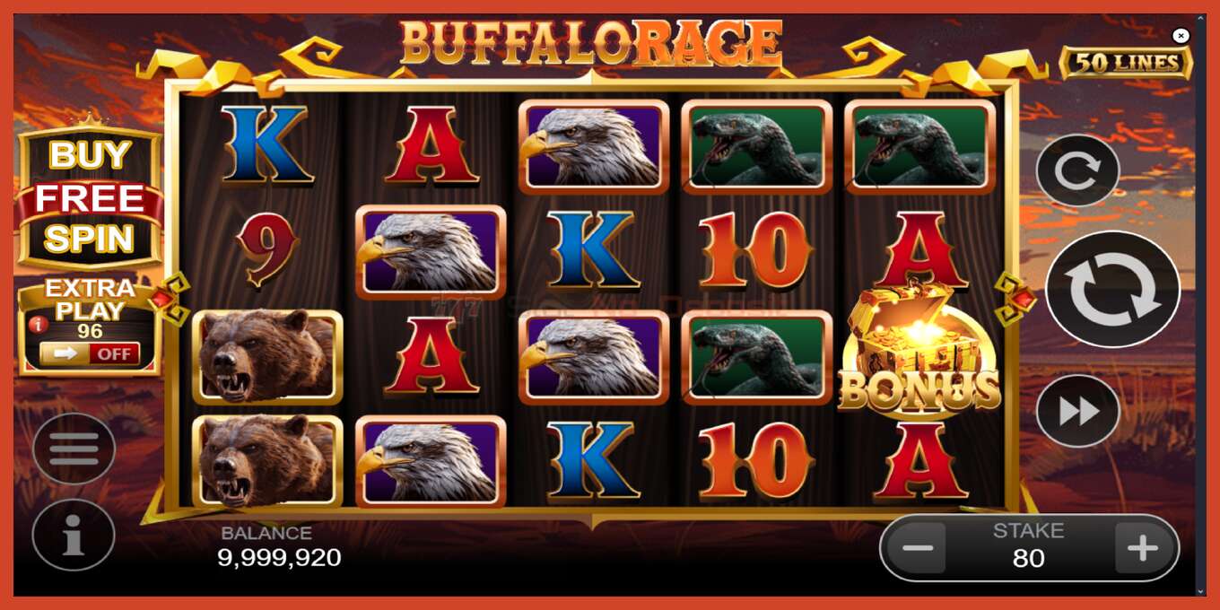 Slot screenshot: Buffalo Rage no deposit, number - 2