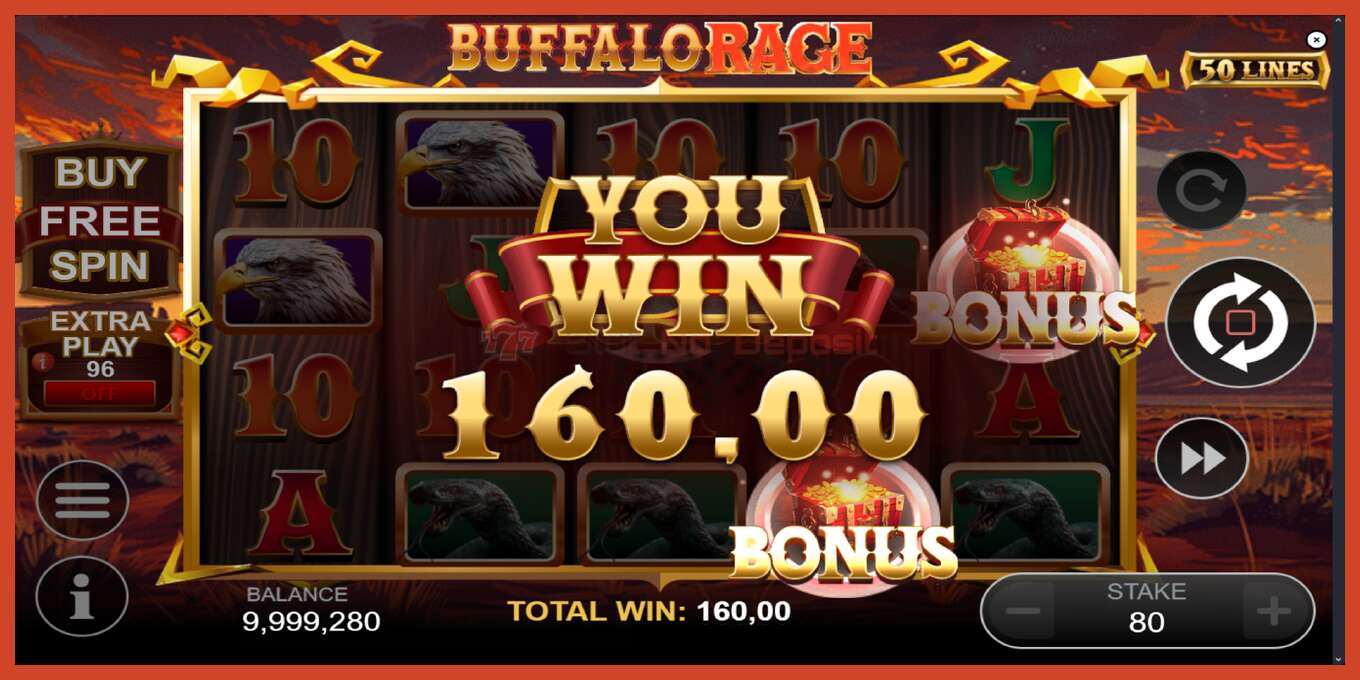 Slot screenshot: Buffalo Rage no deposit, number - 3