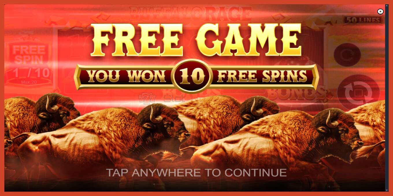 Slot screenshot: Buffalo Rage no deposit, number - 4