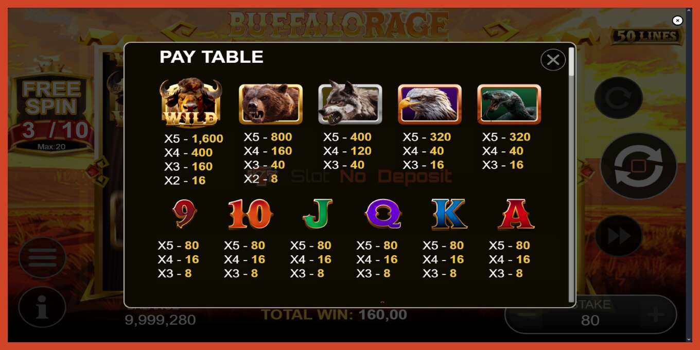 Slot screenshot: Buffalo Rage no deposit, number - 5