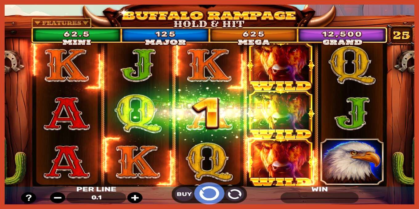 Slot screenshot: Buffalo Rampage Hold & Hit no deposit, number - 3