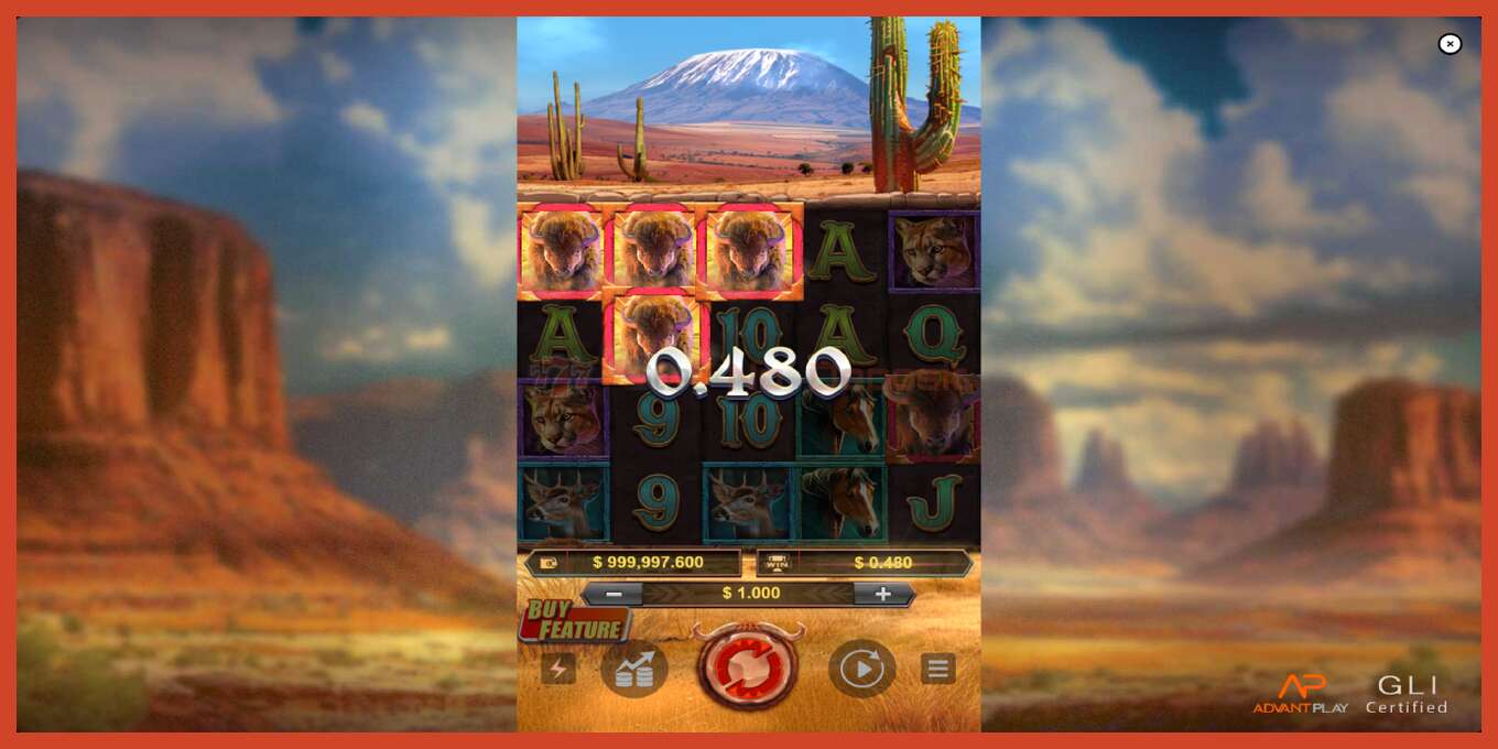 Slot screenshot: Buffalo Rush no deposit, number - 4