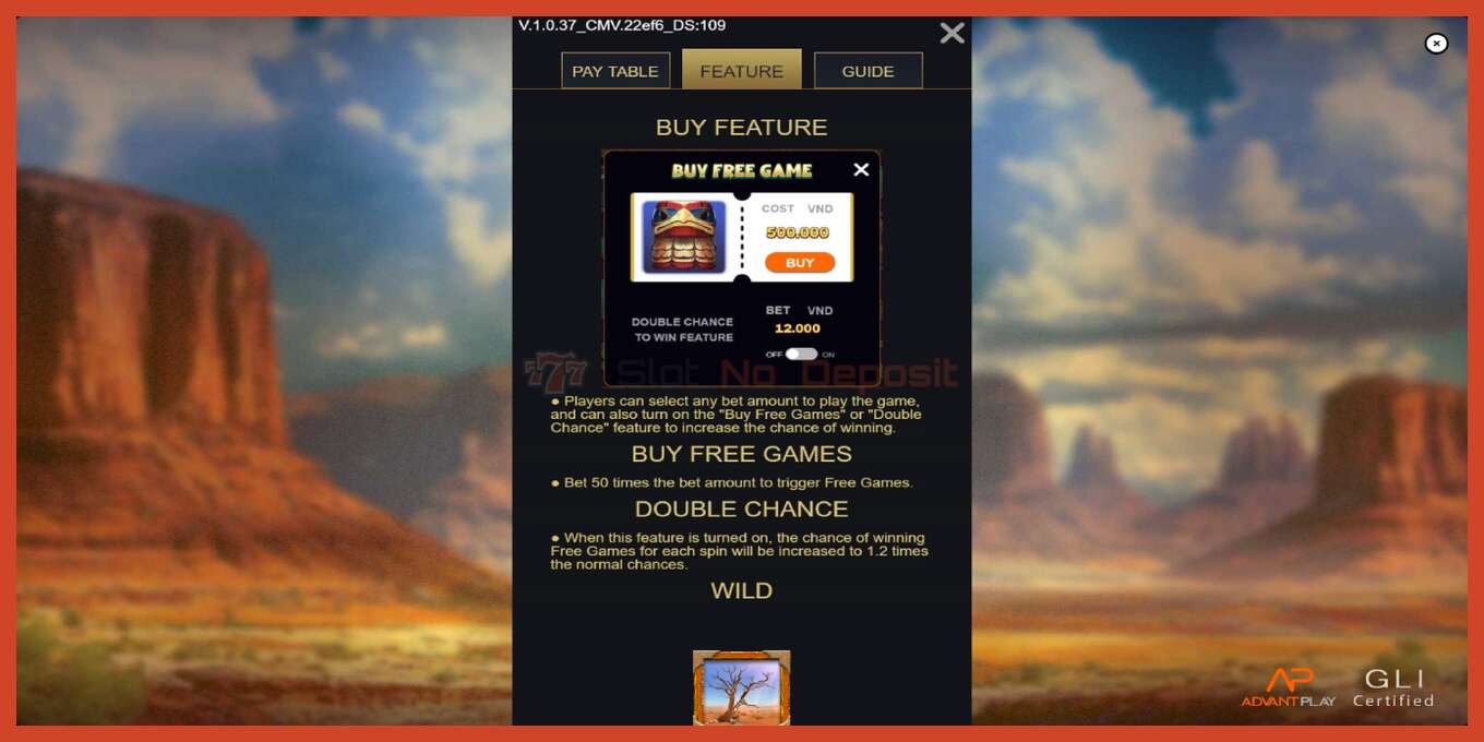 Slot screenshot: Buffalo Rush no deposit, number - 7