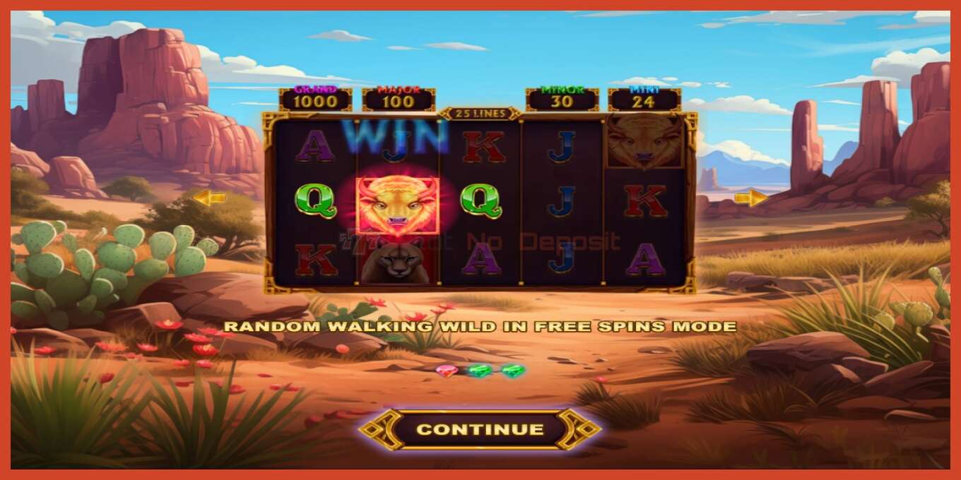 Slot screenshot: Buffalos Sun 3 no deposit, number - 1