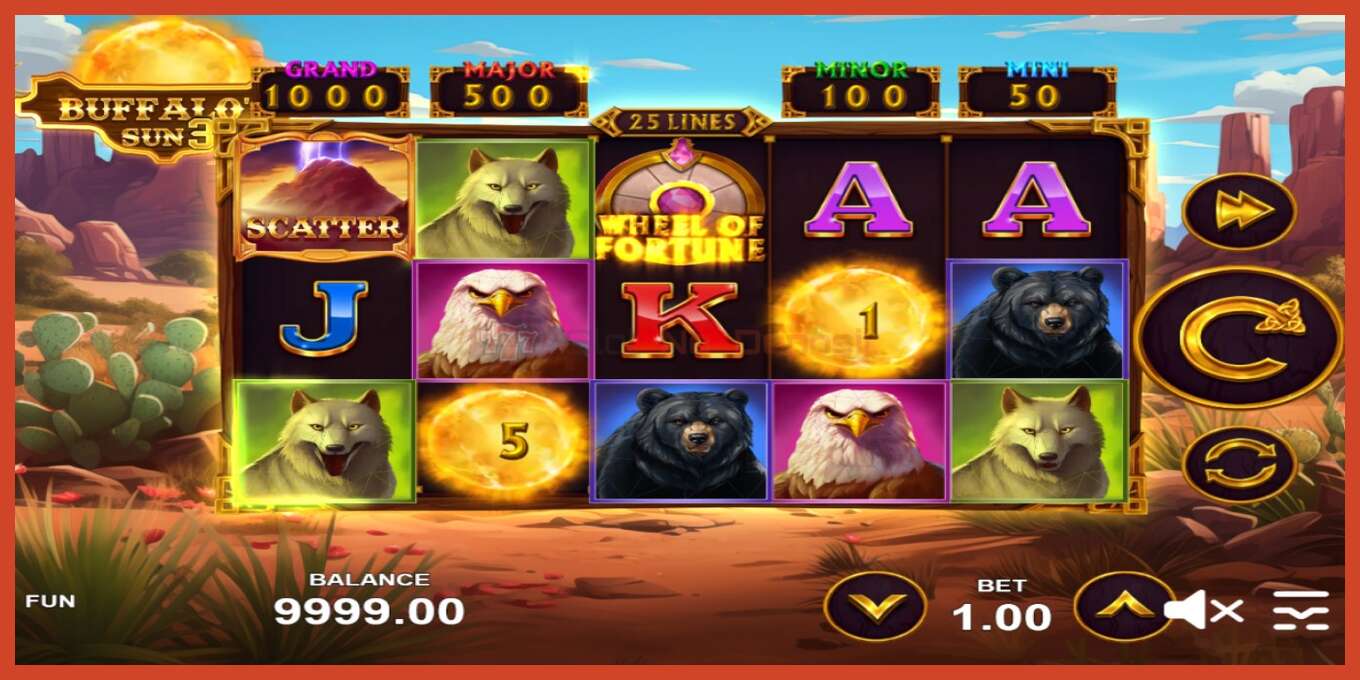 Slot screenshot: Buffalos Sun 3 no deposit, number - 2