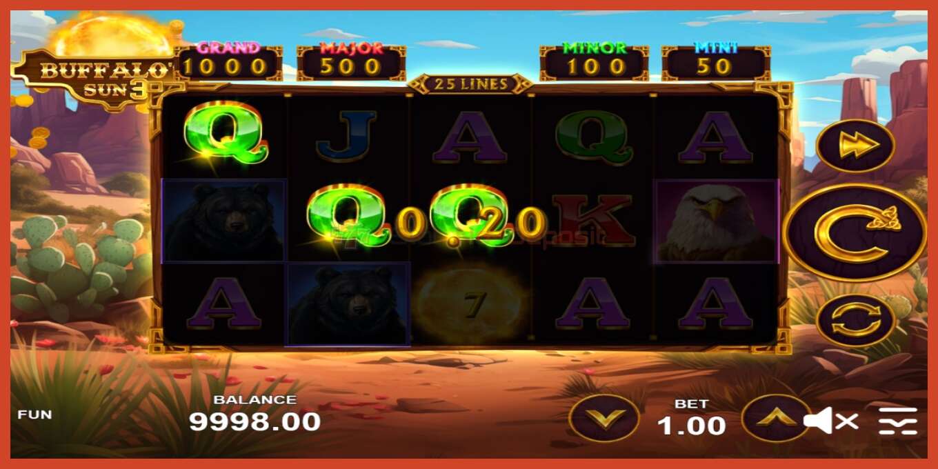 Slot screenshot: Buffalos Sun 3 no deposit, number - 3