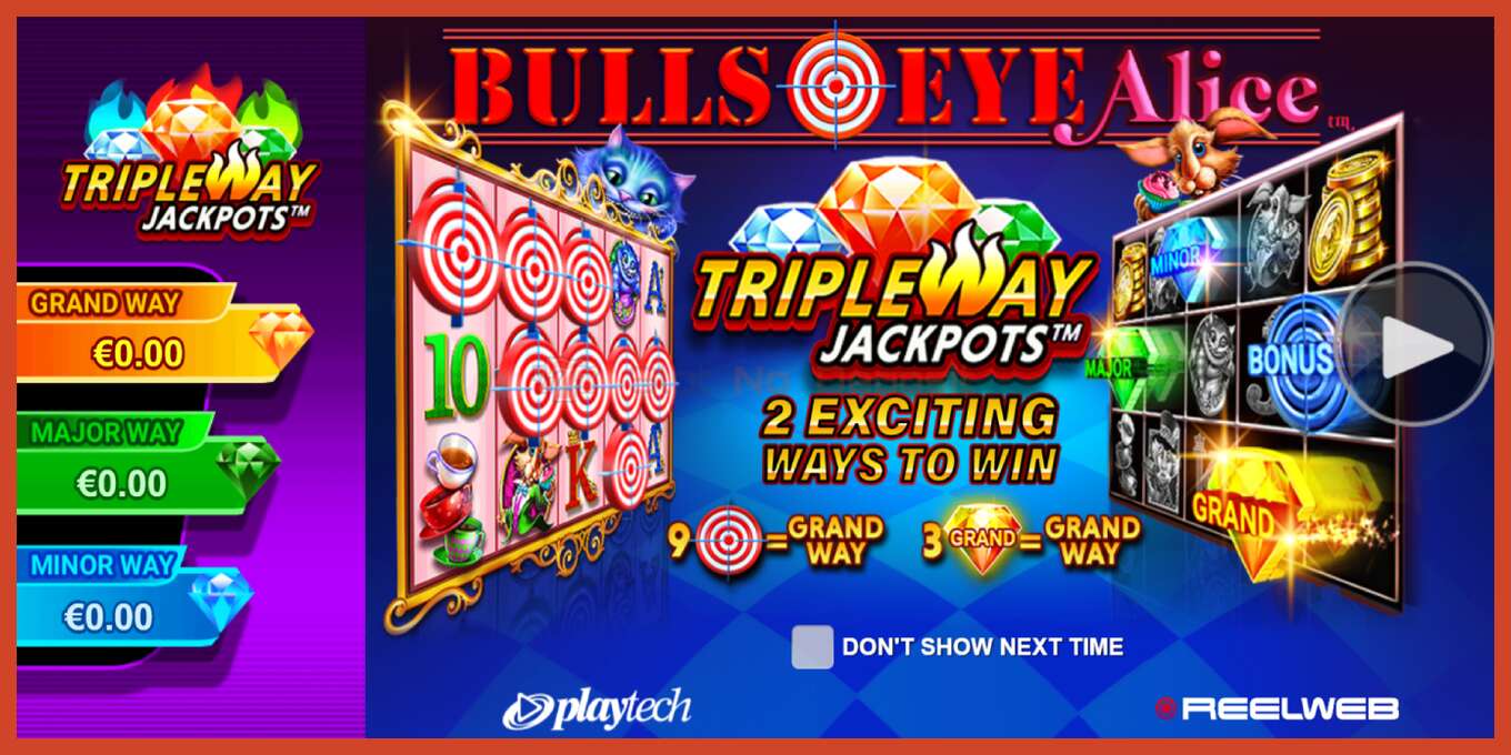 Slot screenshot: Bulls Eye Alice no deposit, number - 1