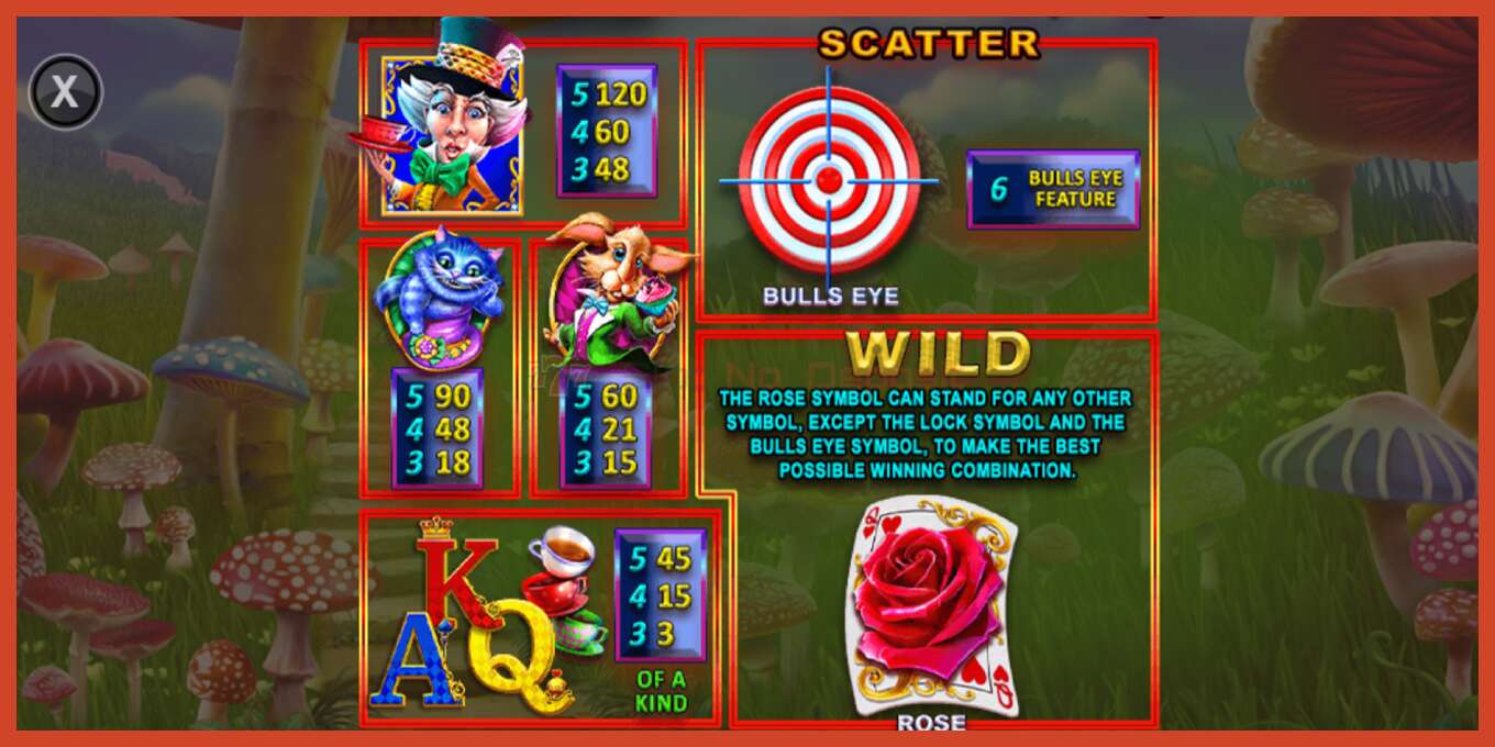 Slot screenshot: Bulls Eye Alice no deposit, number - 5