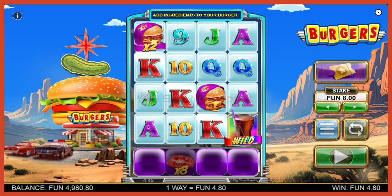 Slot screenshot: Burgers no deposit, number - 3