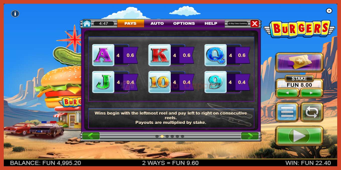 Slot screenshot: Burgers no deposit, number - 6