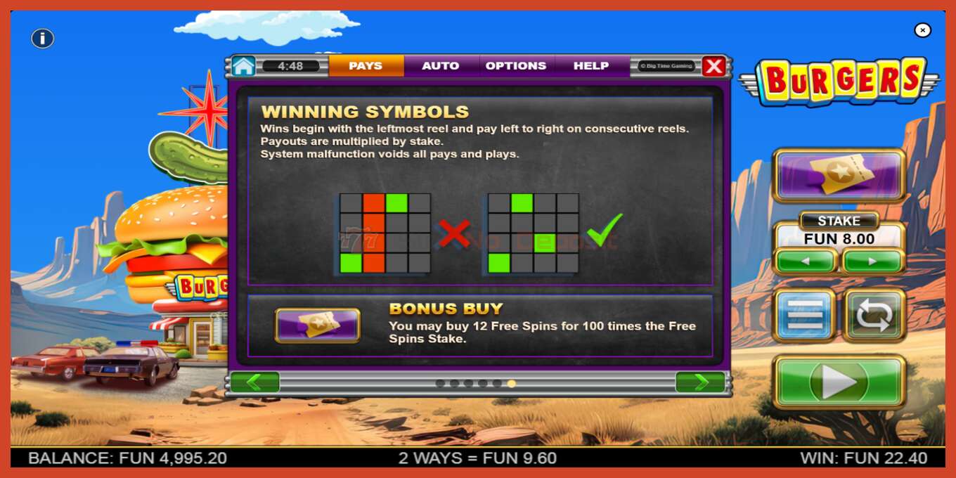 Slot screenshot: Burgers no deposit, number - 7