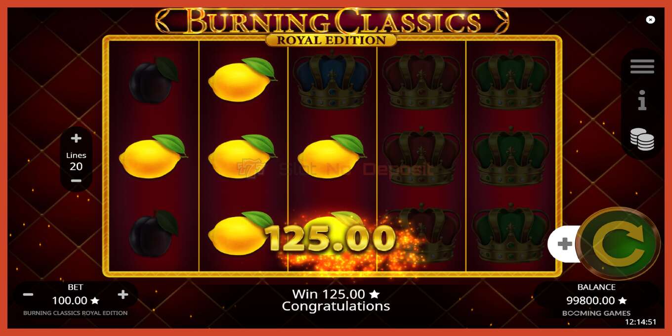 স্লট স্ক্রিনশট: Burning Classics Royal Edition কোন আমানত, সংখ্যা - 3