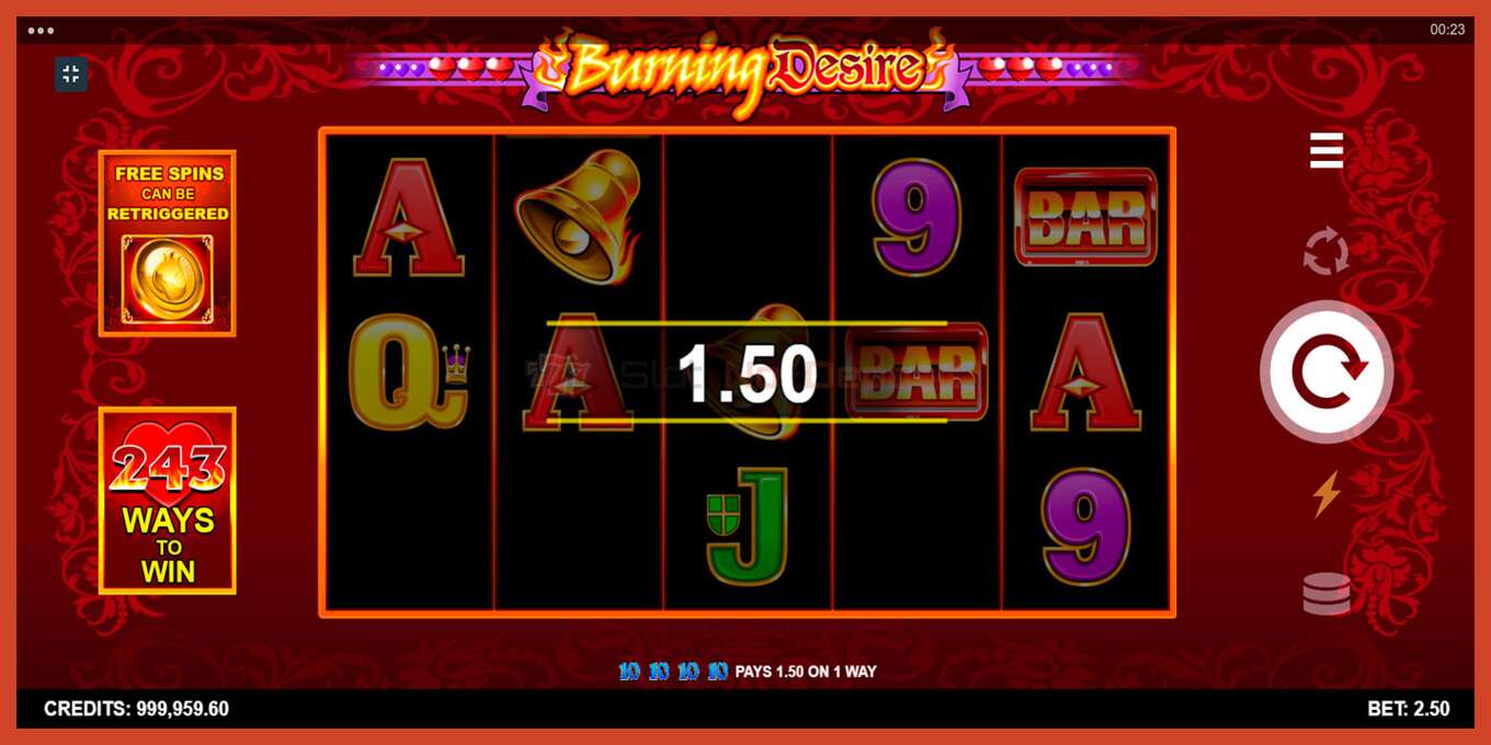 Slot screenshot: Burning Desire no deposit, number - 1