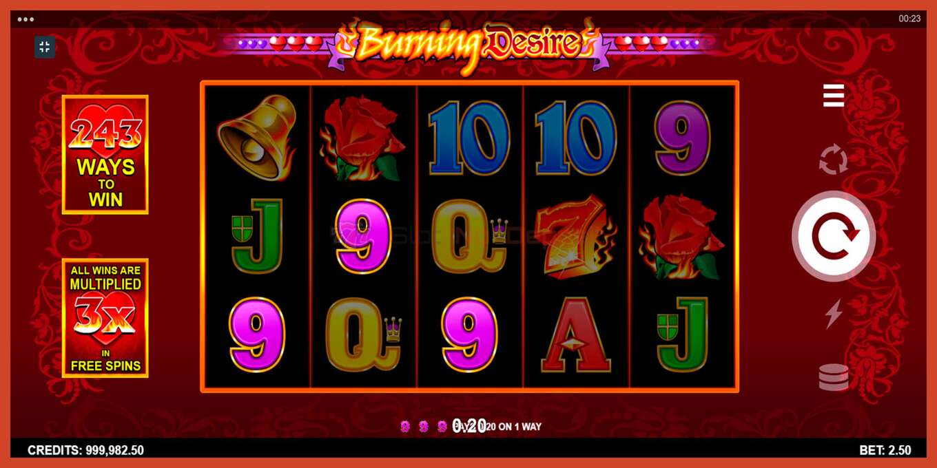 Slot screenshot: Burning Desire no deposit, number - 5