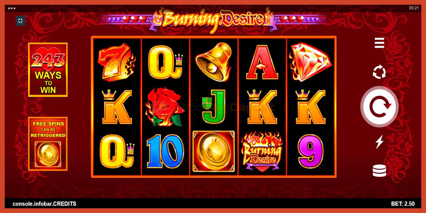 Slot screenshot: Burning Desire no deposit, number - 7