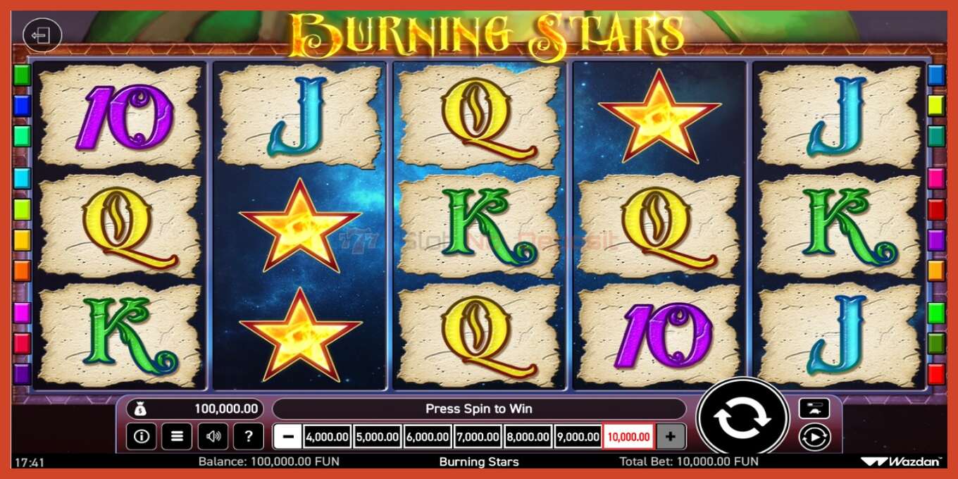 Slot screenshot: Burning Stars no deposit, number - 1