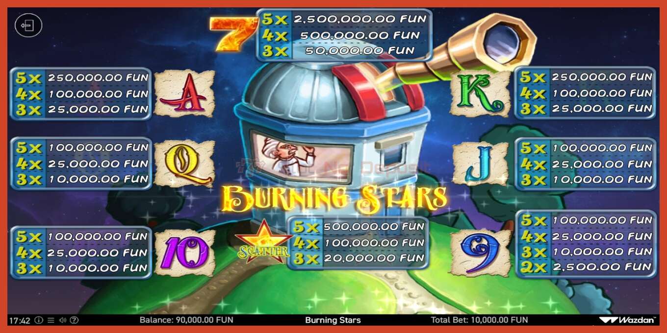 Slot screenshot: Burning Stars no deposit, number - 3