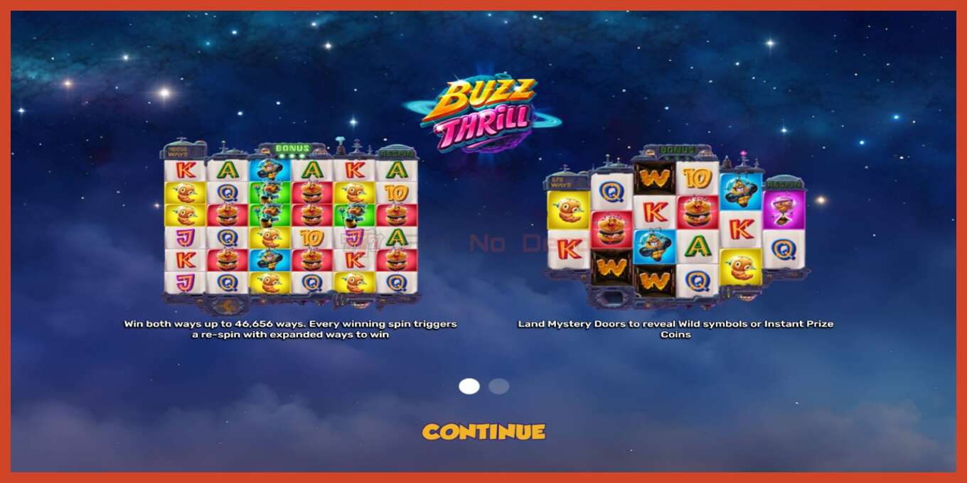 Slot skærmbillede: Buzz Thrill intet depositum, antal - 1