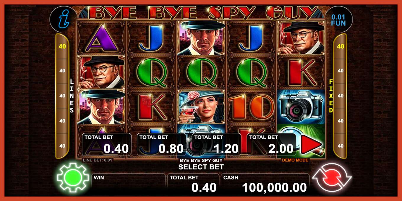 Slot screenshot: Bye Bye Spy Guy no deposit, number - 1