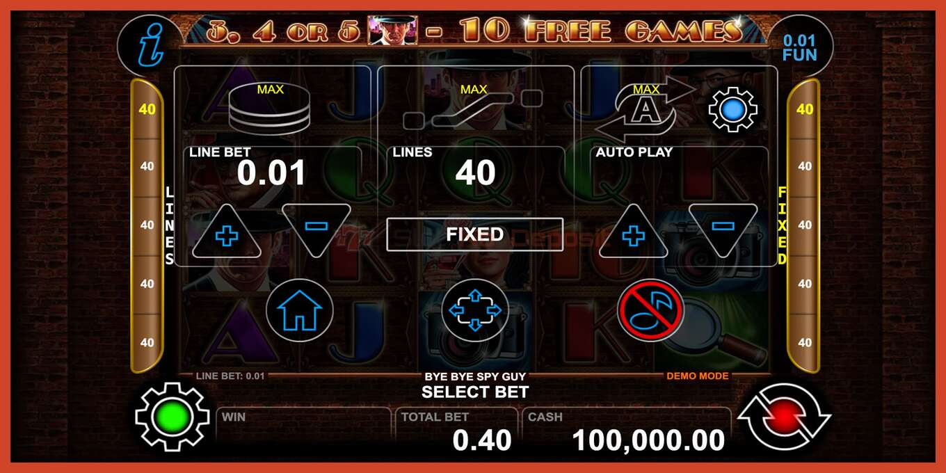 Slot screenshot: Bye Bye Spy Guy no deposit, number - 4