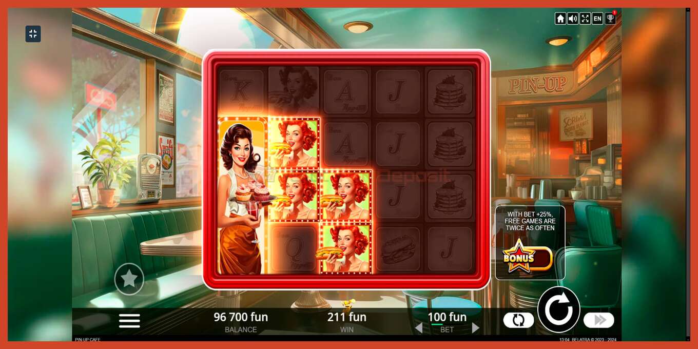 Slot screenshot: Cafe Pin-Up no deposit, number - 2