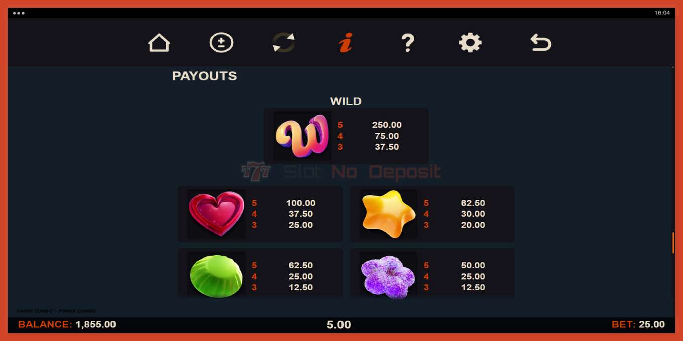 Slot screenshot: Candy Combo Power Combo bez depozita, broj - 5