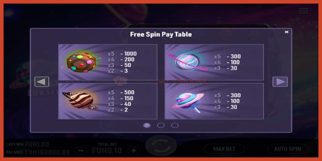 Slot screenshot: Candy Constellation no deposit, number - 3