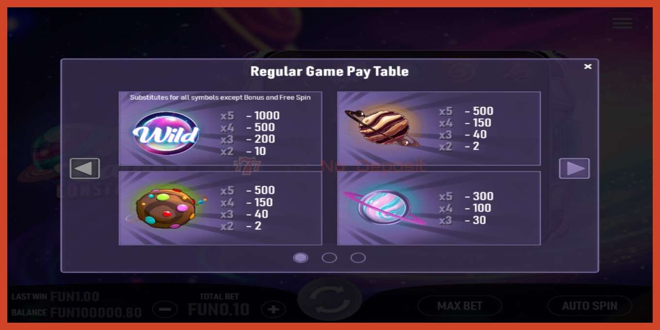 Slot screenshot: Candy Constellation no deposit, number - 4