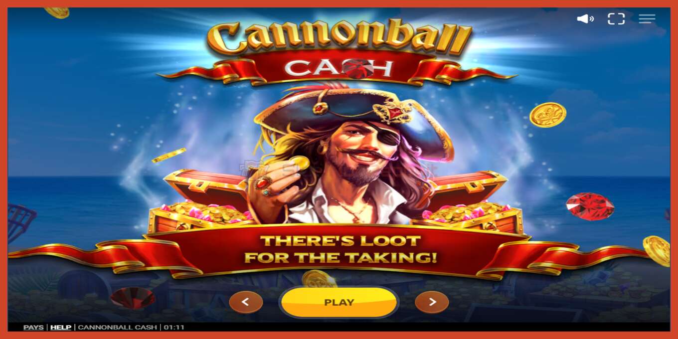 Slot screenshot: Cannonball Cash no deposit, number - 1