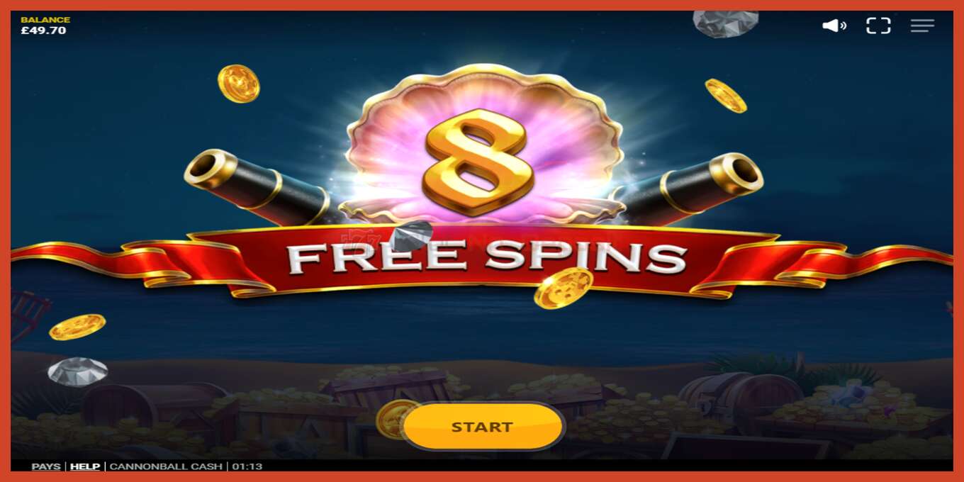 Slot screenshot: Cannonball Cash no deposit, number - 4