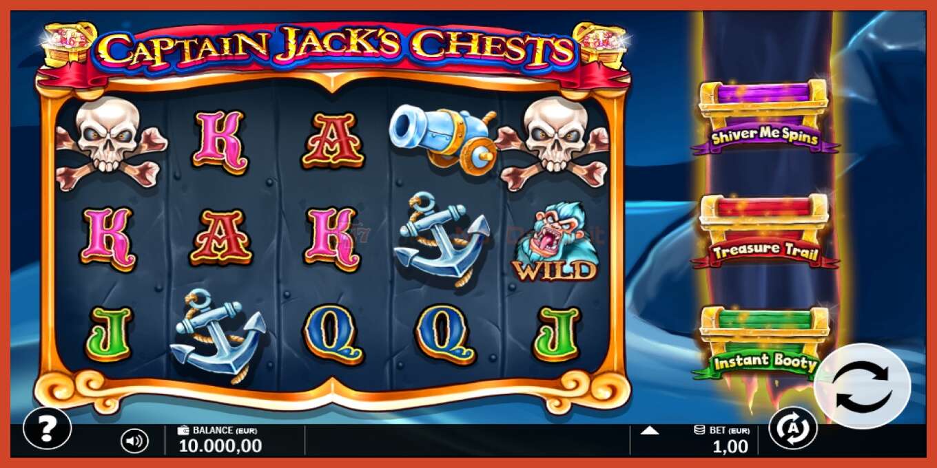 Slot screenshot: Captain Jacks Chests no deposit, number - 1