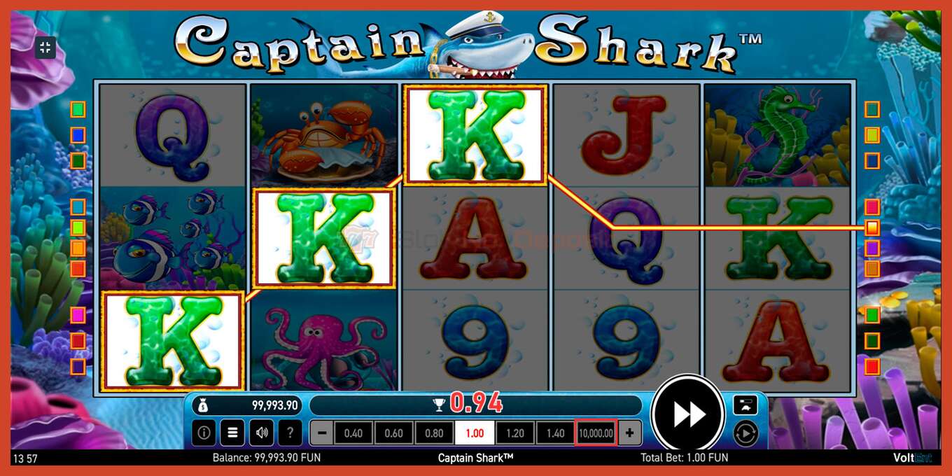 Slot screenshot: Captain Shark no deposit, number - 9