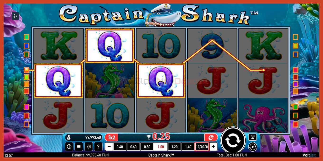 Slot screenshot: Captain Shark no deposit, number - 10