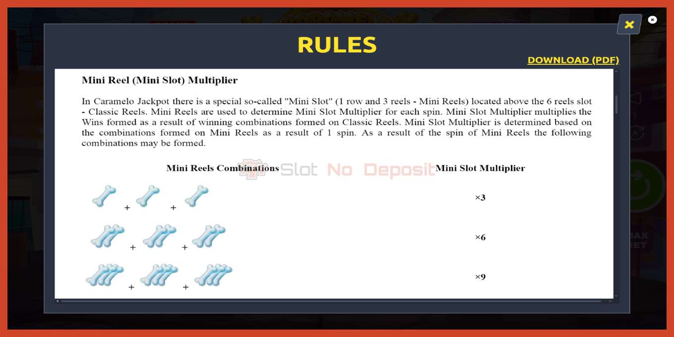 ஸ்லாட் ஸ்கிரீன்ஷாட்: Caramelo Jackpot வைப்பு இல்லை, எண் - 5