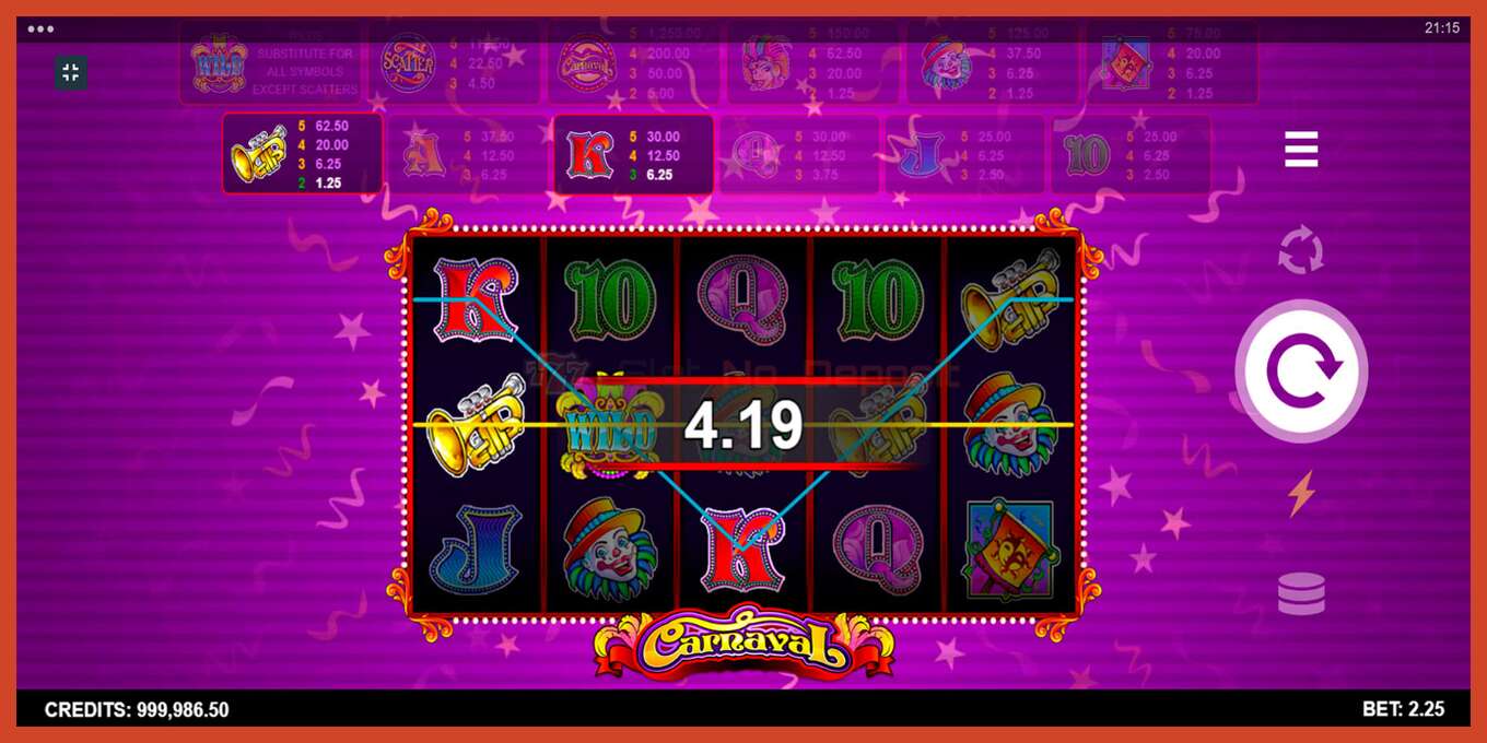 Slot screenshot: Carnaval no deposit, number - 3