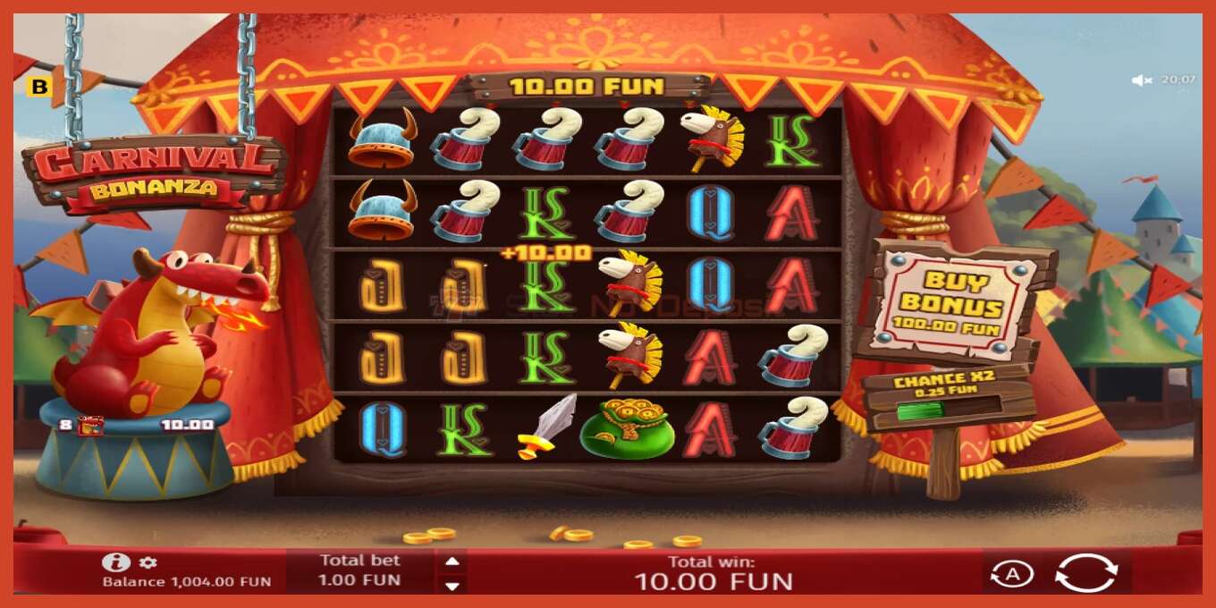 Slot ekran görüntüsü: Carnival Bonanza depozit yoxdur, nömrə - 2