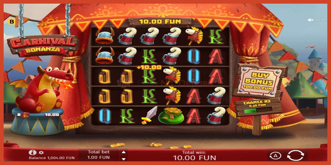 Slot ekran görüntüsü: Carnival Bonanza depozit yoxdur, nömrə - 3