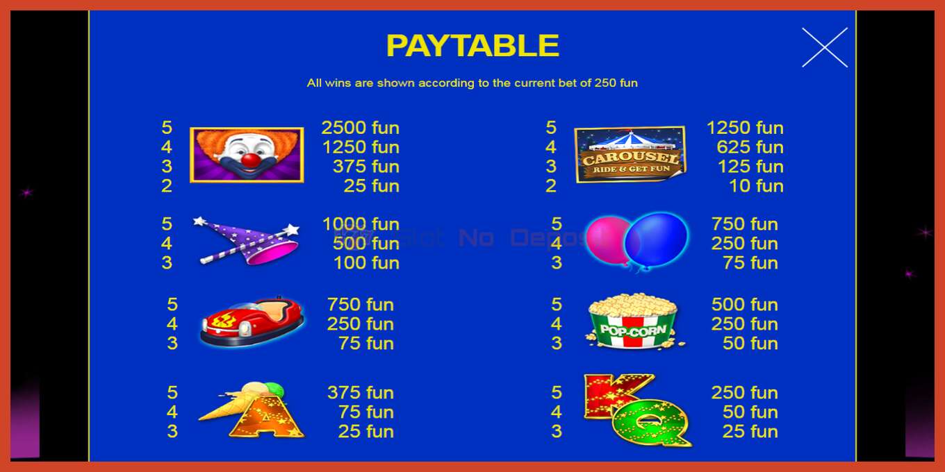 Slot screenshot: Carousel no deposit, number - 6